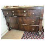 VINTAGE 6 DRAWER WOODEN BUFFET, 50 IN X 25 IN X 35