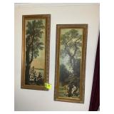PAIR OF FRAMED PRINTS, 14.5 IN X 36 IN