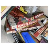 LARGE TRUNK WITH MISC KIDS GAMES, TOYS. 39 IN X 23