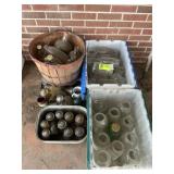LARGE GROUP OF CANNING JARS AND GLASS INSULATORS