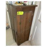 ONE DOOR WOODEN CABINET, 19 IN X 10 IN X 47 IN