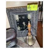 CHALKWARE BANK, CLOCK, ETC