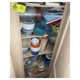 CONTENTS OF CLOSET INCLUDING ASSORTED PLASTIC STOR