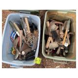 TWO TOTES OF HAND TOOLS