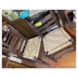 GROUP OF WOVEN SEAT CHAIRS