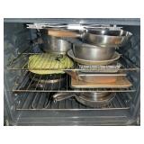 CONTENTS OF OVEN AND DRAWER, POTS, PANS, ETC