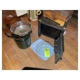 GROUP OF GLASS DISHES AND DECORATIVE WOODEN BOXES,