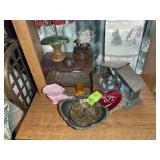 ASSORTED GROUP OF FIGURINES, VASE, ETC