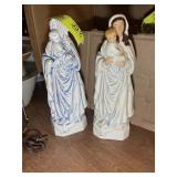 GROUP OF RELIGIOUS THEMED ITEMS, STATUES AND CLOCK