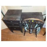 VINTAGE 3 DRAWER SEWING TABLE, 38 IN X 16 IN X 29