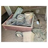 LAWN CART WITH CONTENTS, PLANTERS, ETC