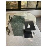 GROUP OF LAMINATE PLANT STANDS, HALF ROUND 36 IN X