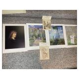 GROUP OF PRINTS BY MONET AND REMBRANDT, 11 IN X 14