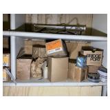 CONTETNS ON TWO SHELVES INCLUDING PIPE STRAPS, EMT