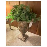 CERAMIC PLANT STAND WITH ARTIFICIAL PLANT, 16 IN X