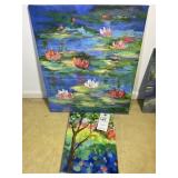 PAIR OF OIL ON CANVAS BY LINDA JAMES. 11 IN X 14 I