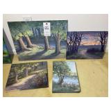 GROUP OF OIL ON CANVAS AND BOARD BY LINDA JAMES. C