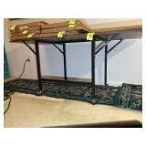 ROLLING FOLDING TABLE, 58 IN X 26 IN X 26 IN