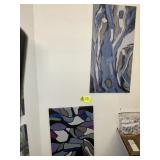 TWO ABSTRACT ACRYLIC ON CANVAS, BY LINDA JAMES, 15