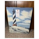 OIL ON CANVAS BY LEE JAMES, HATTERAS LIGHT HOUSE.