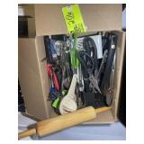 BOX OF ASSORTED KITCHEN UTILCILS