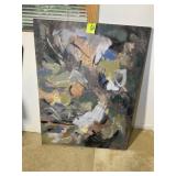 ABSTRACT ACRYLIC ON CANVAS, BY LINDA JAMES, 40 IN