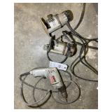 SHELF WITH SKIL 219 HAMMER DRILL, PORTER CABLE LAM