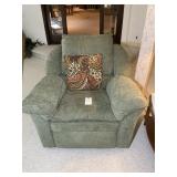 GREEN UPHOLSTERED ROCKER RELCINER