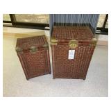 DECORATIVE WICKER BASKETS WITH LIDS, UP TO 17.5 IN