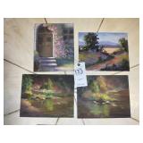 GROUP OF 4 OIL ON BOARD PAINTINGS BY LINDA JAMES,