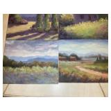 GROUP OF 5 OIL ON BOARD PAINTINGS BY LINDA JAMES,