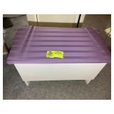 WOODEN STORAGE BENCH WITH SEAT, 25.5 IN X 14 IN X