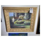 FRAMED OIL ON CANVAS BY LINDA JAMES. 28 IN X 24 IN