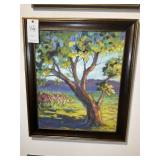 FRAMED OIL ON PANEL, TITLED ALONE IN THE FIELD. 24