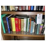 THREE SHELVES OF MISC BOOKS AND COOK BOOKS
