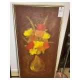 FRAMED OIL ON CANVAS BY LINDA JAMES 1971. 25.5 IN