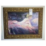 FRAMED OIL ON CANVAS BY LINDA JAMES. 30.5 IN X 24.