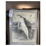FRAMED AND MATTED, APPEARS TO BE CHARCOL OR PENCIL