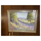 ROAD TO MARIAS FRAMED OIL ON CANVAS BY LINDA JAMES