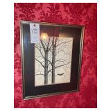 FRAMED AND MATTED APPEARS TO BE INK DRAWING BY LIN