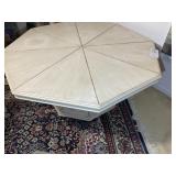 HEXAGIONAL COFFEE TABLE, 43 IN DIAMETER X 19.5 IN