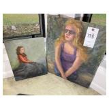 TWO OIL ON BOARD BY LINDA JAMES, 11 IN X 14 IN AND