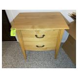 TWO DRAWER WOODEN NIGHT STAND, 27 IN X 19 IN X 29.
