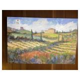 OIL ON CANVAS BY LINDA JAMES, TUSCAN COUNTRYSIDE.