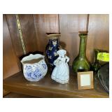 GROUP OF DECORATIVE VASES, BOWL, ETC