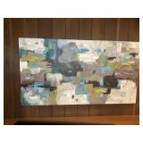 LARGE ABSTRACT ACRYLIC ON CANVAS, BY LINDA JAMES,