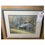 FRAMED AND MATTED WATERCOLOR BY LINDA JAMES. 20 IN