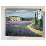OIL ON CANVAS BY LINDA JAMES, TITLED LAVENDAR FIEL