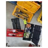 TWO PLASTIC TOOL BOXES WITH ASSORTED CONTENTS, PLI