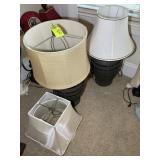 PAIR OF TABLE LAMPS WITH EXTRA SHADES, 29 IN TALL